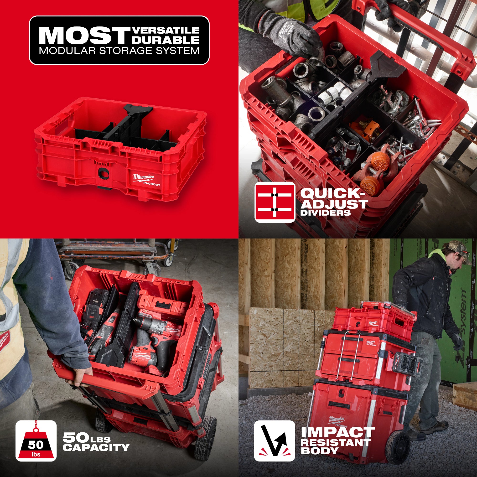 Milwaukee 48-22-8438 PACKOUT Low-Profile Crate – Tool Nut
