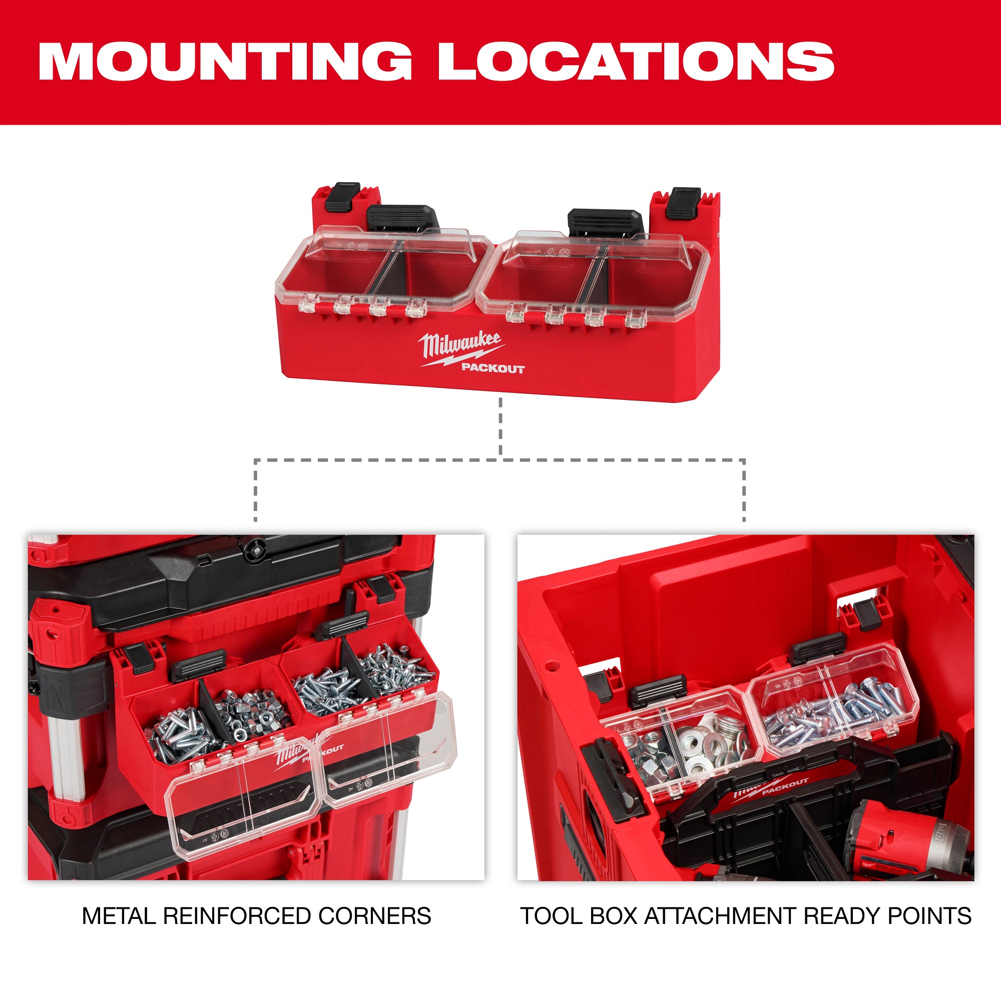 Milwaukee 48-22-8610 PACKOUT Tool Box 2-Bin Attachment – Tool Nut