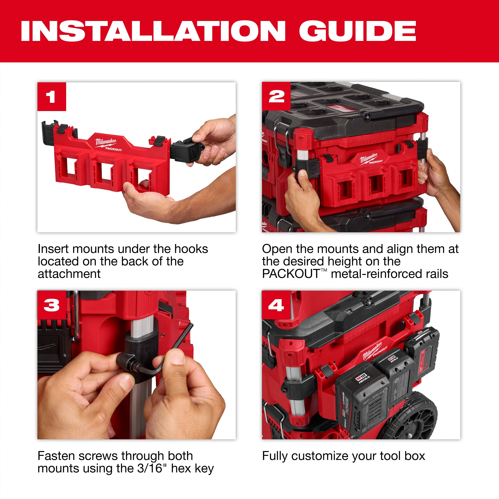 Milwaukee 48-22-8610 PACKOUT Tool Box 2-Bin Attachment
