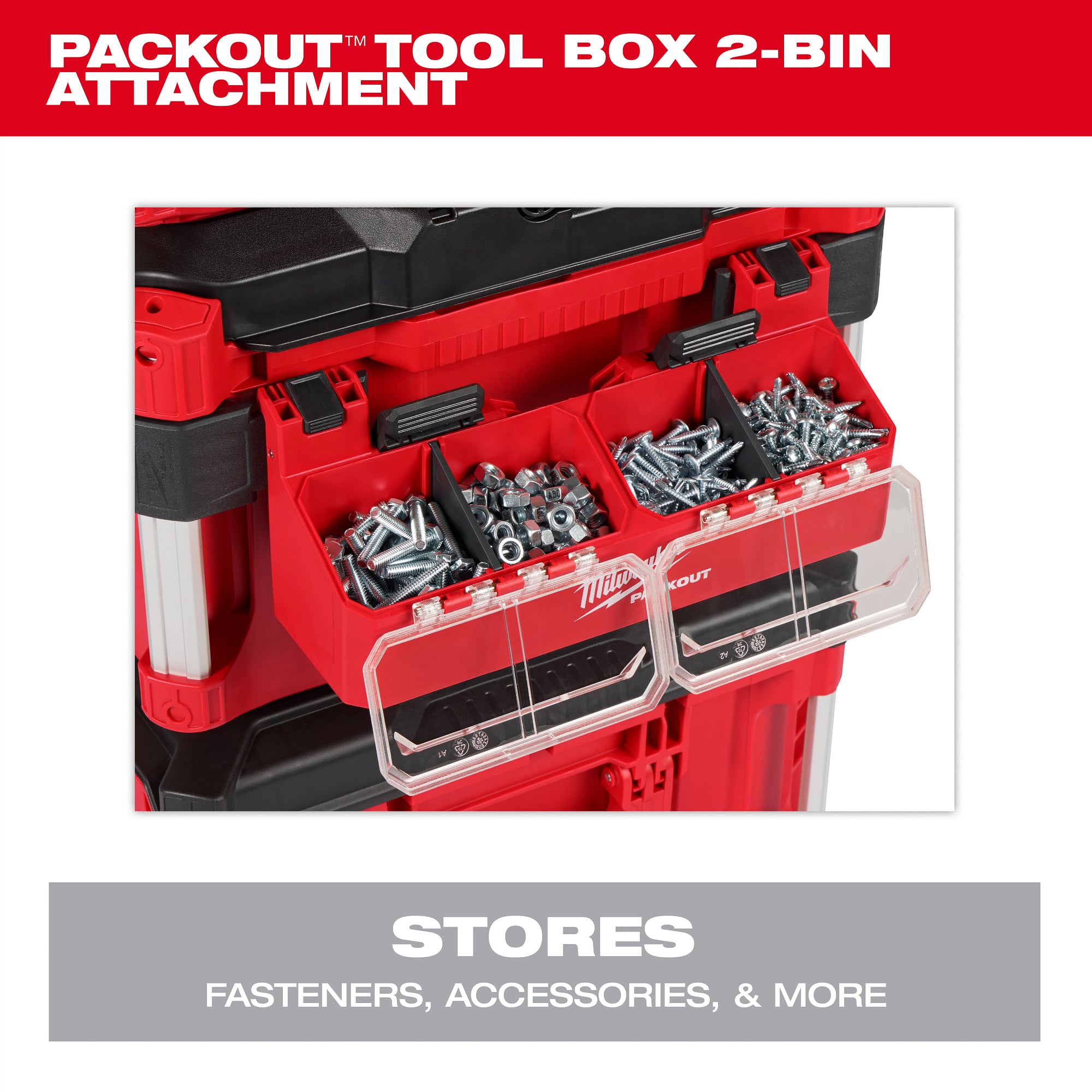 Milwaukee 48-22-8610 PACKOUT Tool Box 2-Bin Attachment – Tool Nut