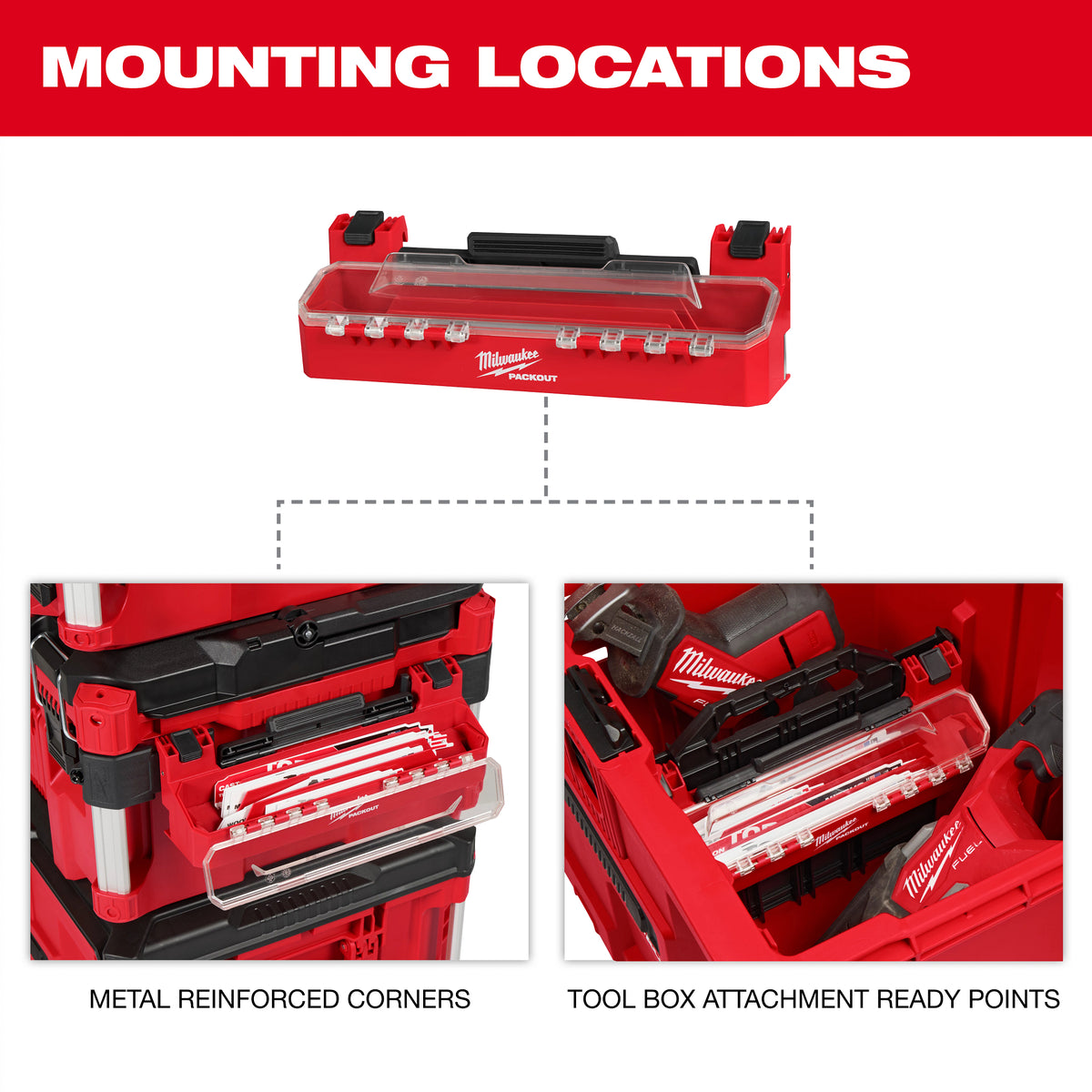 Milwaukee 48-22-8612 PACKOUT Tool Box Accessory Case Attachment 