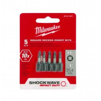 Milwaukee 48-32-4621 #1 Square Recess SHOCKWAVE 1" Insert Bits
