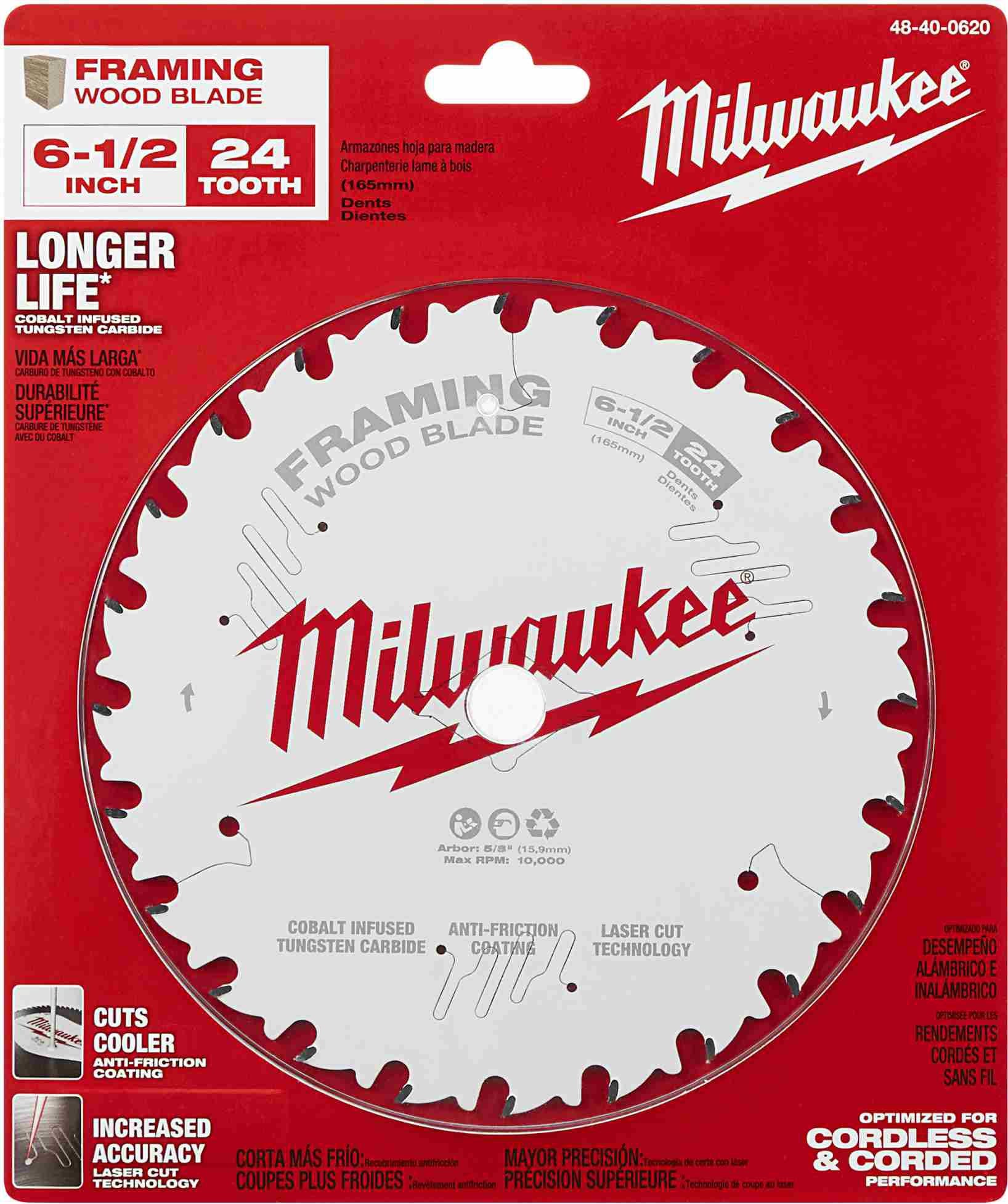 Milwaukee 48-40-0620 6-1/2 in. 24-Tooth Framing Circular Saw Blade (PROMO)