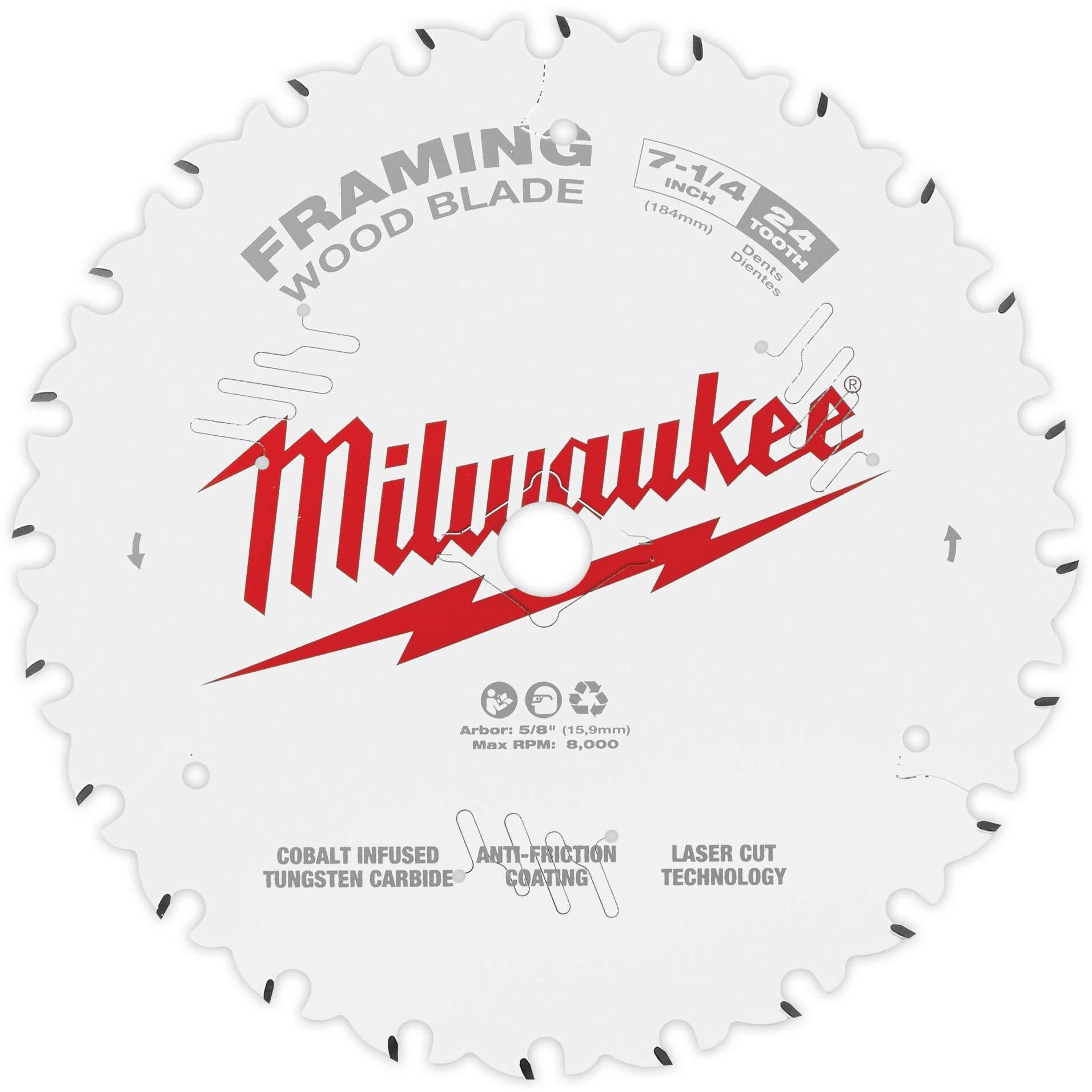 Milwaukee 48-40-0720 7-1/4 in. 24-Tooth Framing Circular Saw Blade (PROMO)