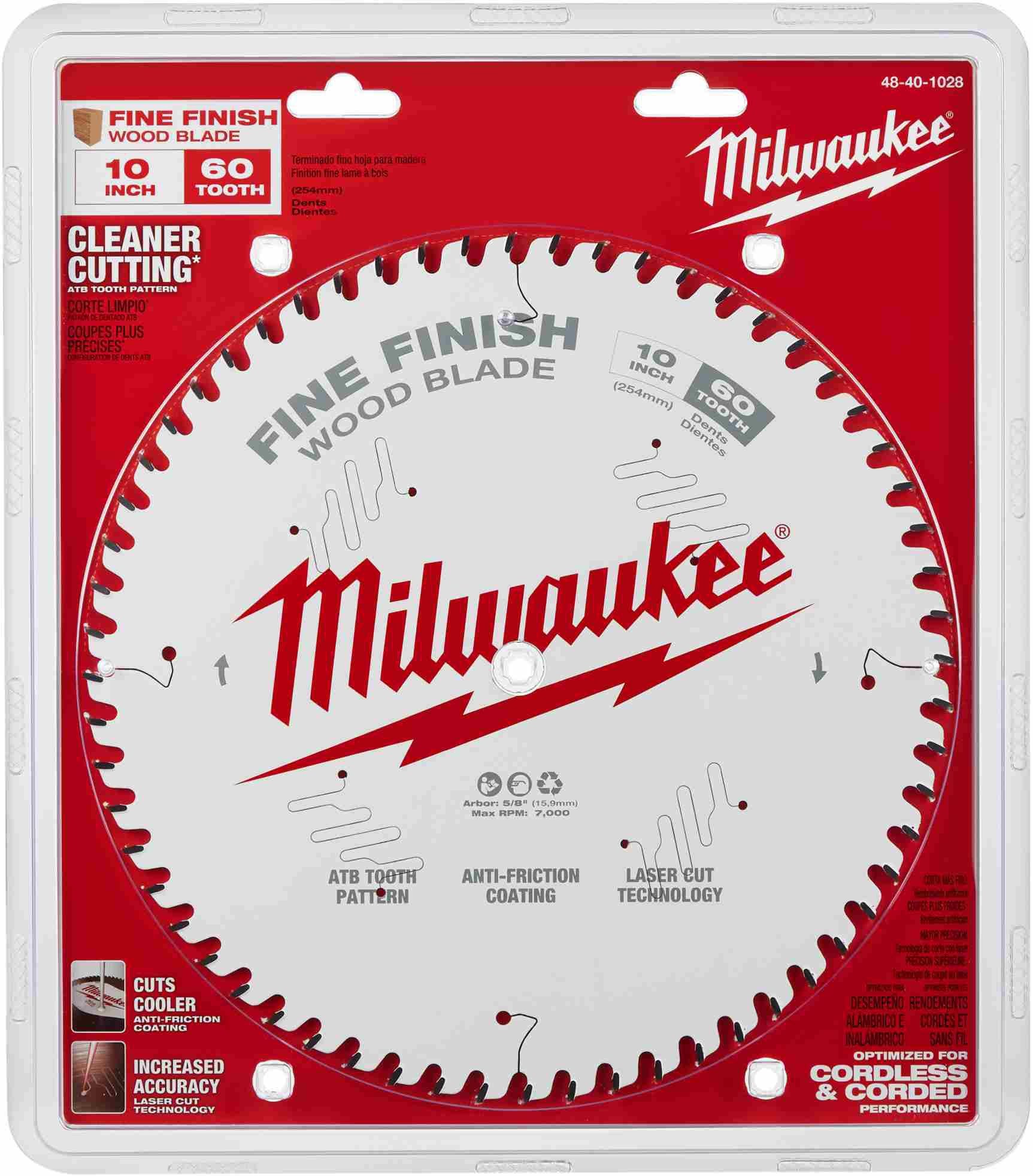 Milwaukee 48-40-1028 10 in. 60-Tooth Fine Finish Circular Saw Blade (PROMO)