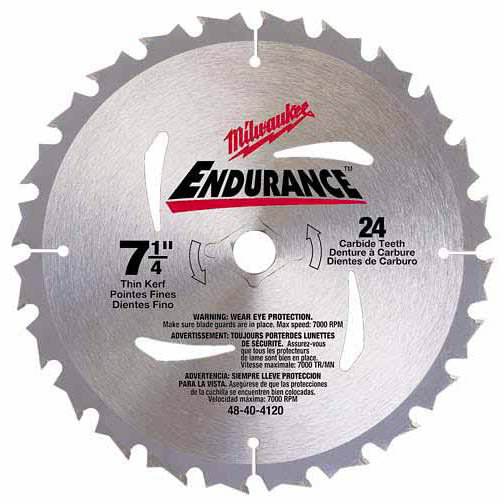 Milwaukee 48-40-4120 7-1/4" 24 Carbide Teeth Circular Saw Blade