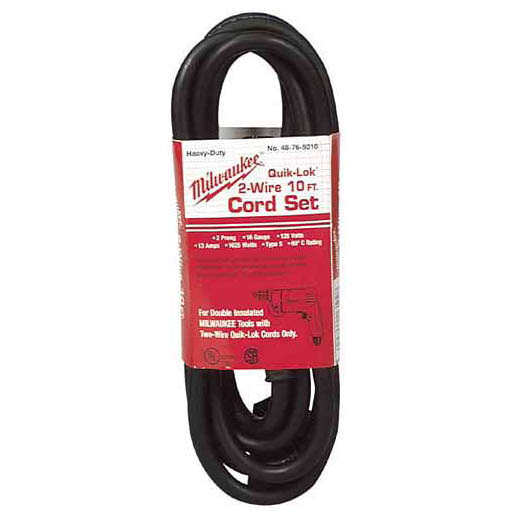 Milwaukee 48-76-5010 10' 2-Wire QUIK-LOK Cord