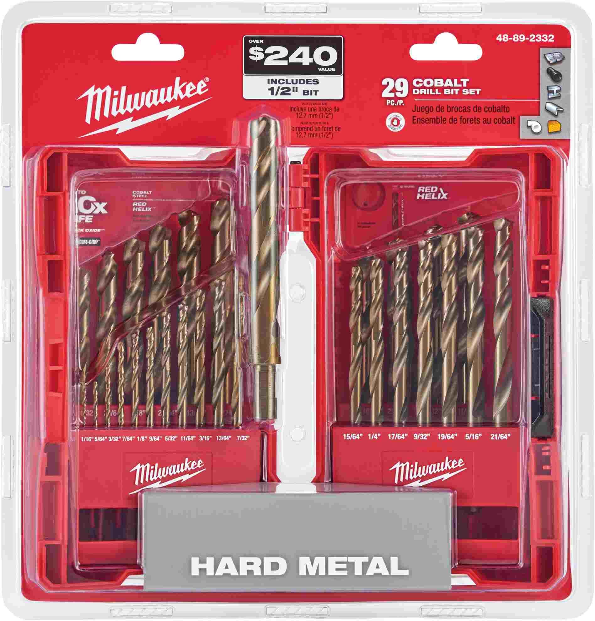Milwaukee 48-89-2332 29-Piece RED HELIX Cobalt Drill Bit Set