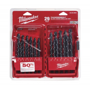 Milwaukee 48-89-2802 29-Piece  Thunderbolt Black Oxide Drill Bit Set