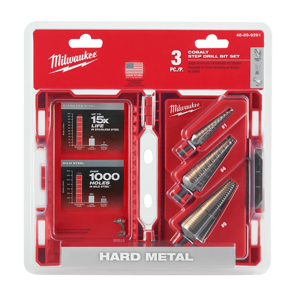 Milwaukee 48-89-9291 Milwaukee Cobalt Step Bit, 3-Piece Set