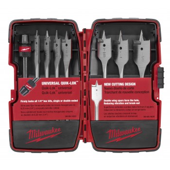 Milwaukee 49-22-0175 8-Piece  6" Universal Flat Boring Bit Set
