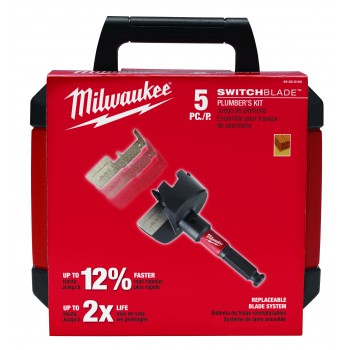 Milwaukee 49-22-5100 5-Piece  SwitchBlade Selfeed Bit Plumber's Kit