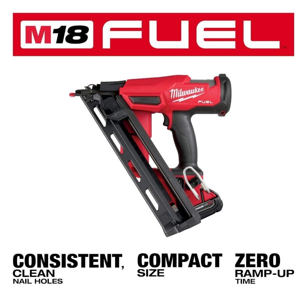Milwaukee 2839-21HO M18 FUEL 15GA Angled Finish Nailer HIGH OUTPUT Kit