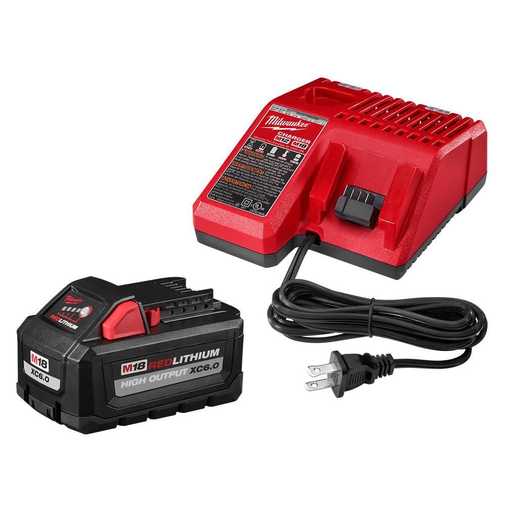 Milwaukee 48-59-1865H M18 HIGH OUTPUT XC6.0 battery with M18 and M12 multi-voltage charger