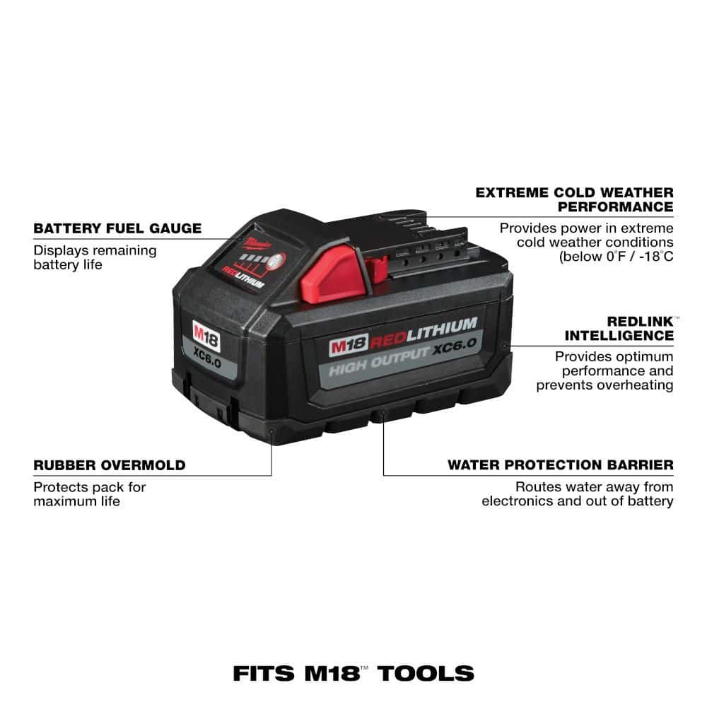 Milwaukee M18 HIGH OUTPUT XC6.0 battery fuel gauge