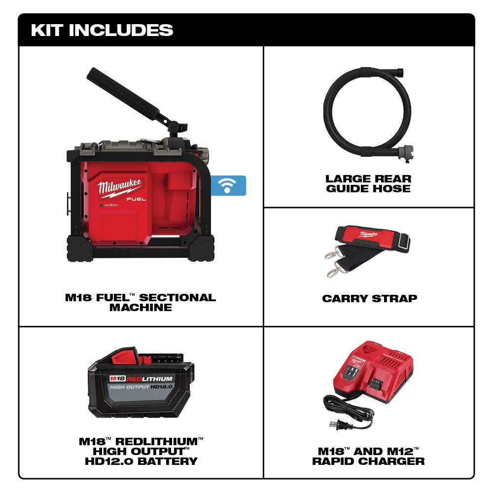 Milwaukee 2818-21 M18 FUEL Sectional Machine For 5/8-Inch & 7/8-Inch Cable 12.0Ah Kit