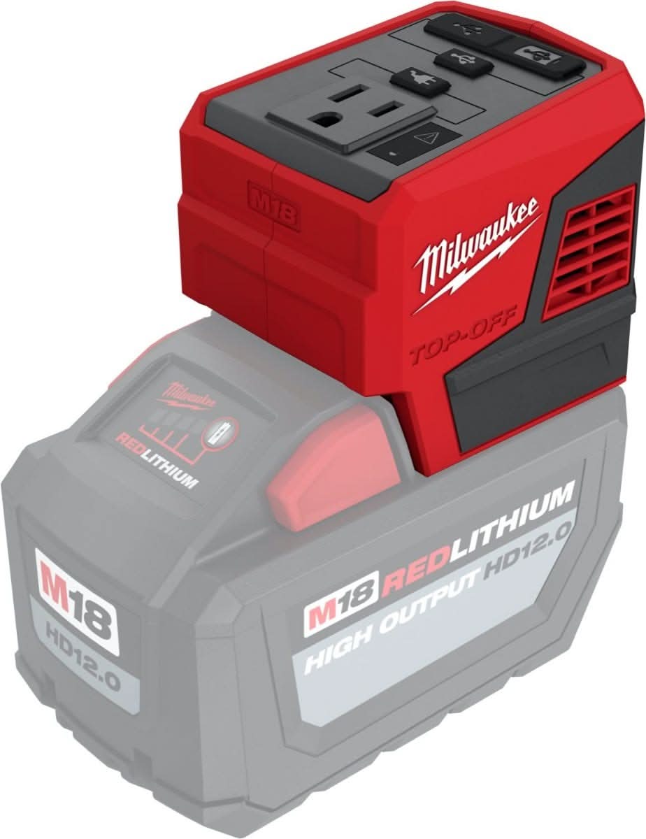 Milwaukee M18 PACKOUT Light with Built-In Charger and M18 Top Off 175W Power Supply