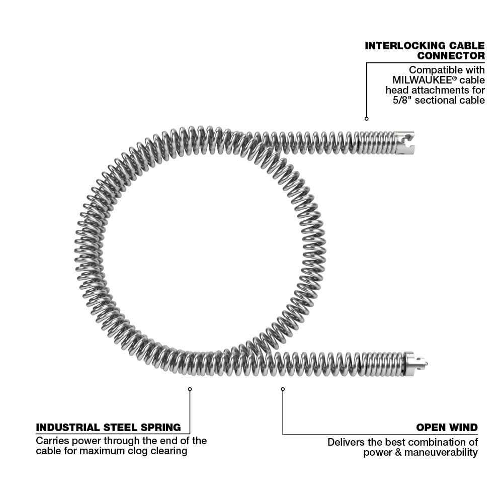 Milwaukee 48-53-2680 5/8-Inch X 7-1/2-Foot All-Purpose Open Wind Sectional Cable