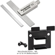 Woodpeckers MJS Micro-Double Square Set w/ 1/2" & 1/4" Blades & Rack-It