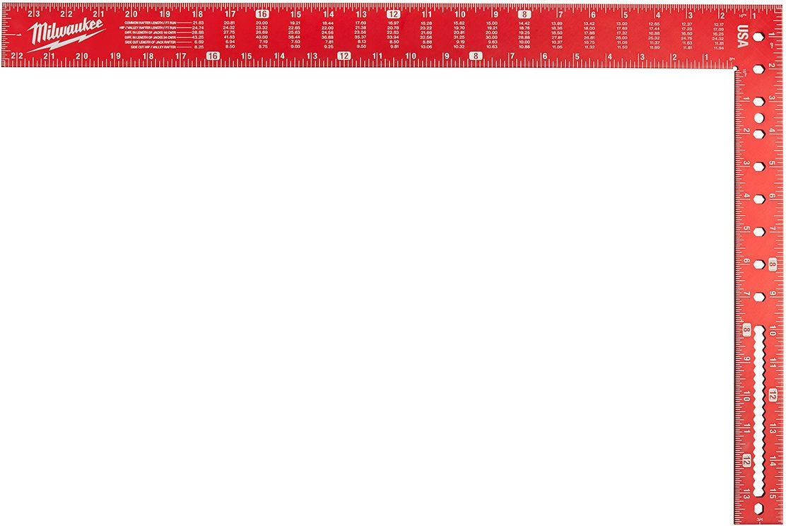Milwaukee MLSQ024 Imperial 16" x 24" Aluminum Framing Square