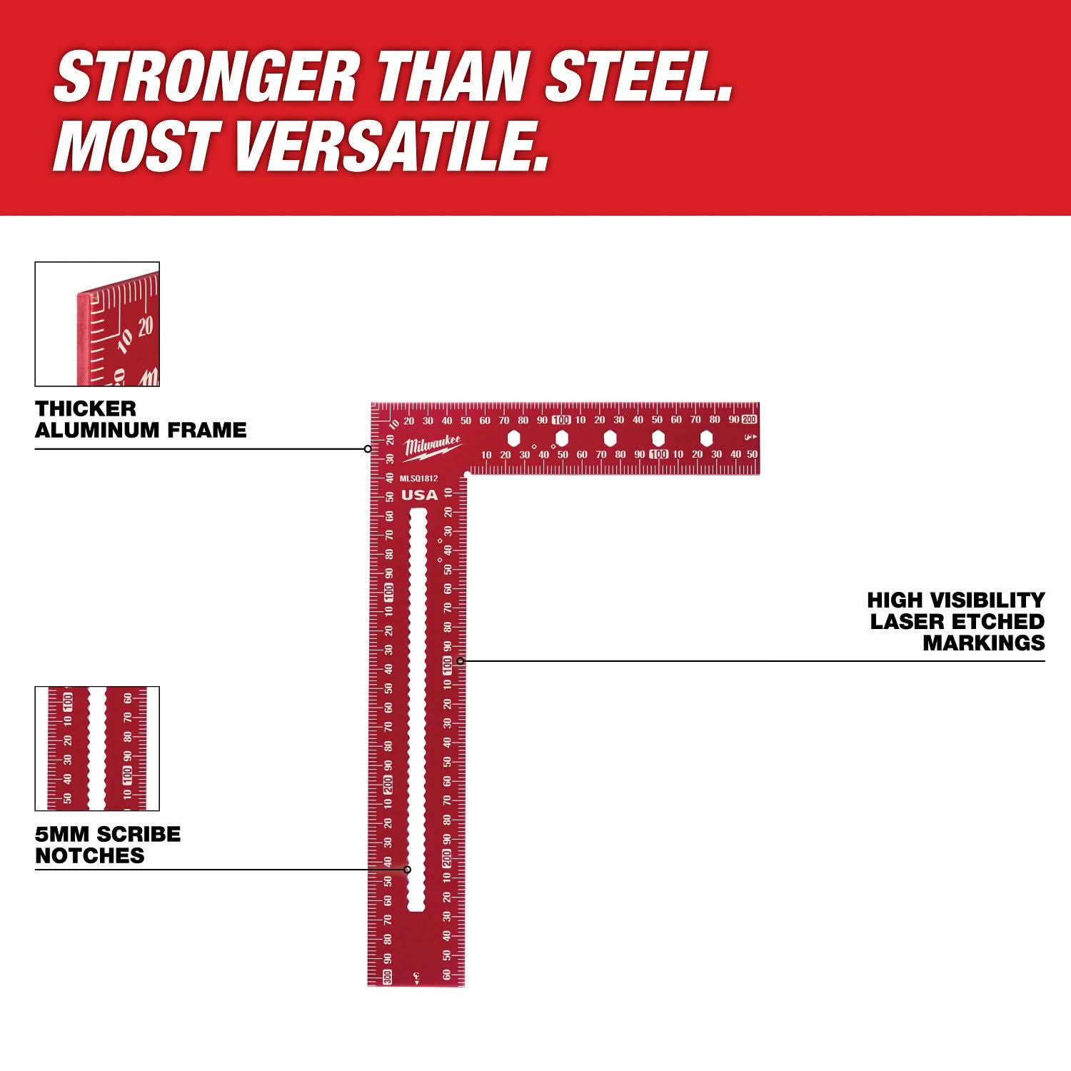 Milwaukee MLSQ1812 200mm x 300mm Framing Square