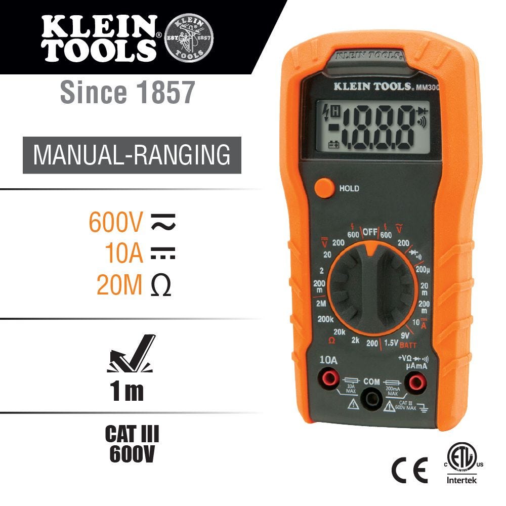 Klein 69149P Multimeter Test Kit, Digital Multimeter, Non-Contact Volt Tester, Receptacle Tester