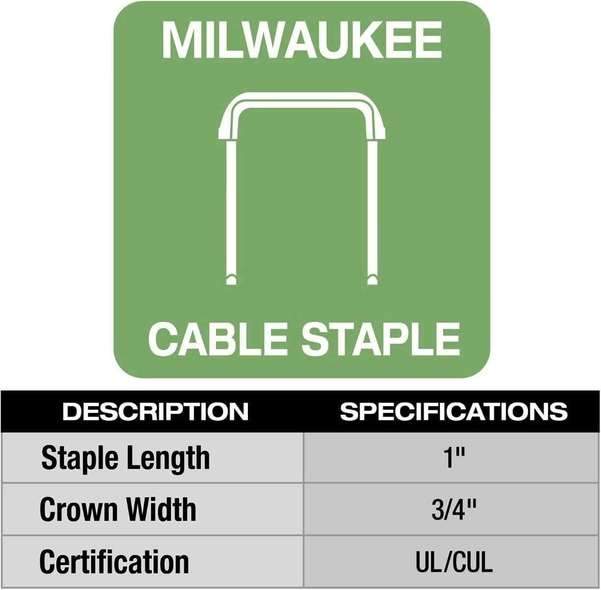 Milwaukee PROMO MNM1-600 1" Insulated Cable Staples (PROMO)