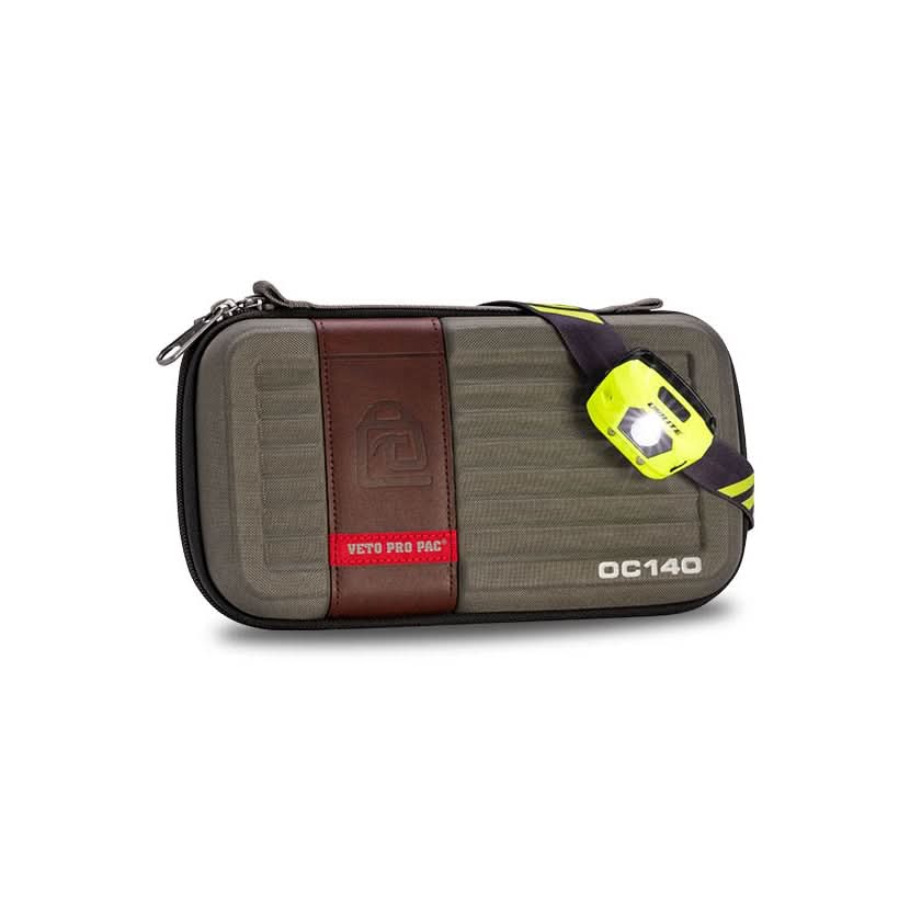 Veto Pro Pac OC140 Medium-Sized Customizable Zippered Case with Unilite HL-4R USB Helmet Headtorch