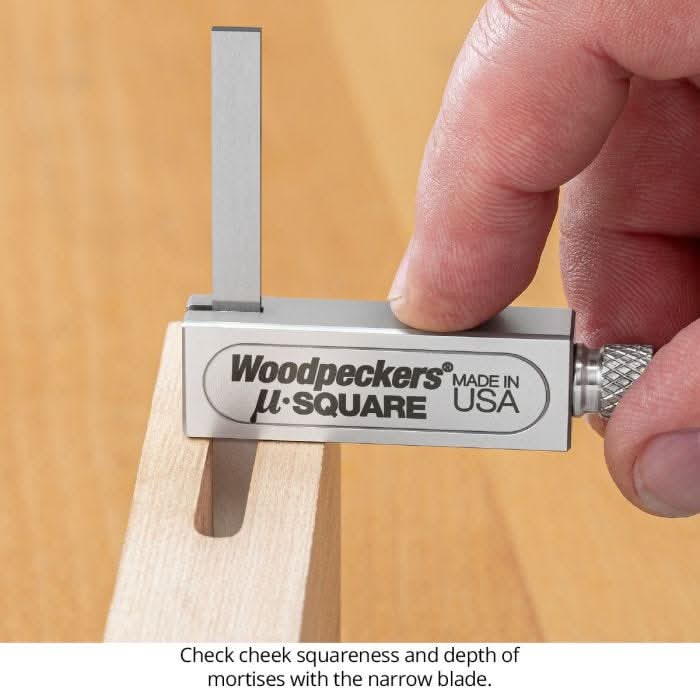Woodpeckers MJS Micro-Double Square Set w/ 1/2" & 1/4" Blades & Rack-It