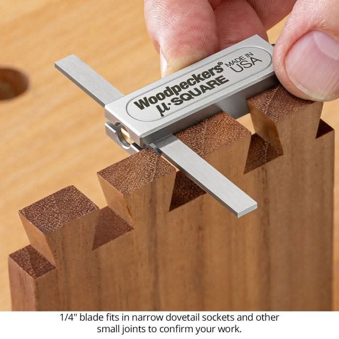 Woodpeckers MJS Micro-Double Square Set w/ 1/2" & 1/4" Blades & Rack-It