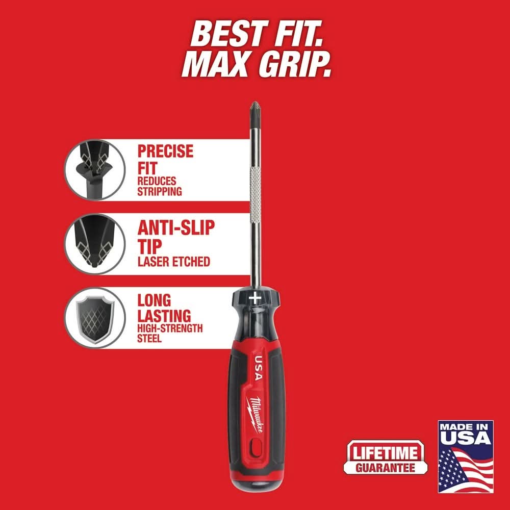 Milwaukee MT200-4 4PC Cushion Grip Screwdriver Set (Made in the USA)