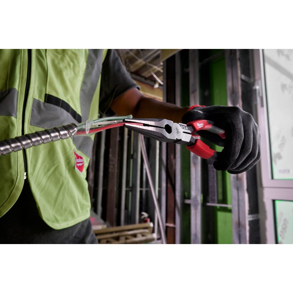Milwaukee MT555 8" Long Nose Comfort Grip Pliers (Made in the USA)