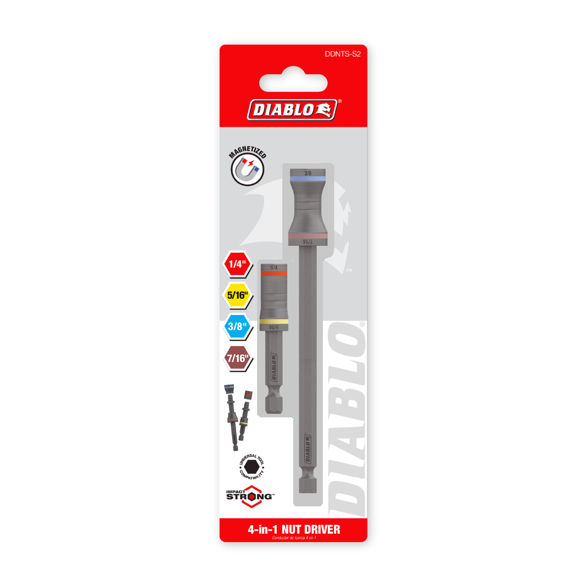 Diablo 2-9/16 in. & 6 in. 4-in-1 Nut Driver Variety Pack (DDNTS-S2) in retail packaging
