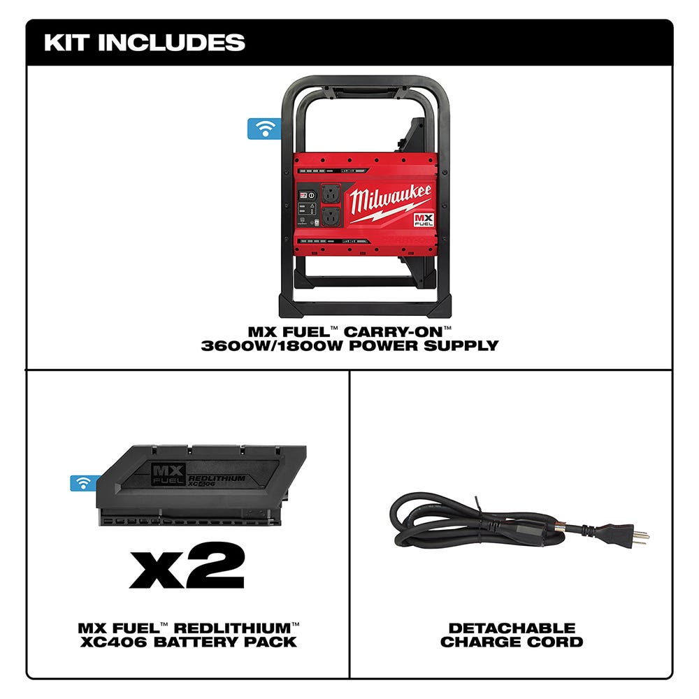 Milwaukee MXF002-2XC MX FUEL CARRY-ON 3600W/1800W Power Supply