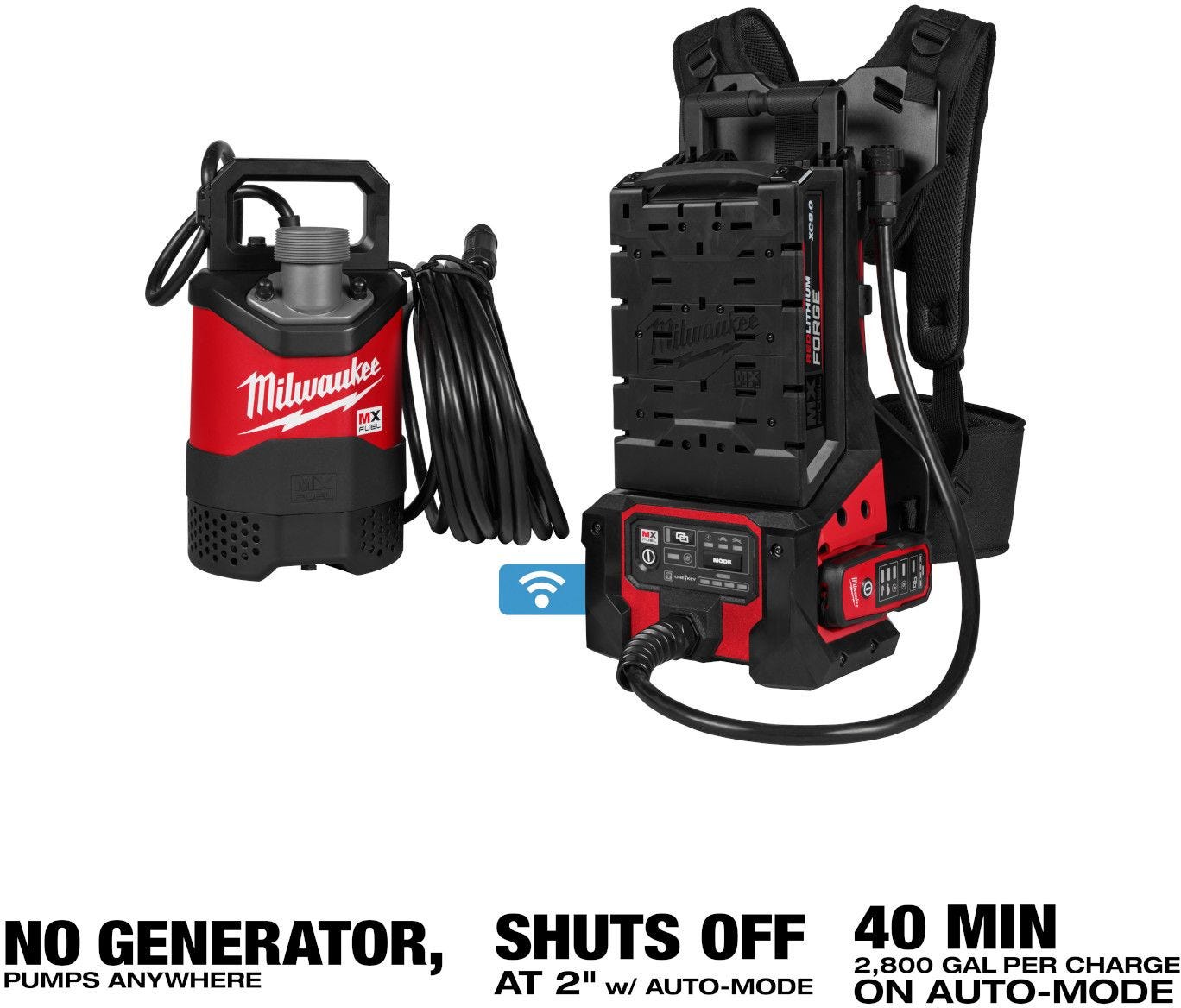 Milwaukee MXF211-1XC MX FUEL 1HP 2" Submersible Pump Kit