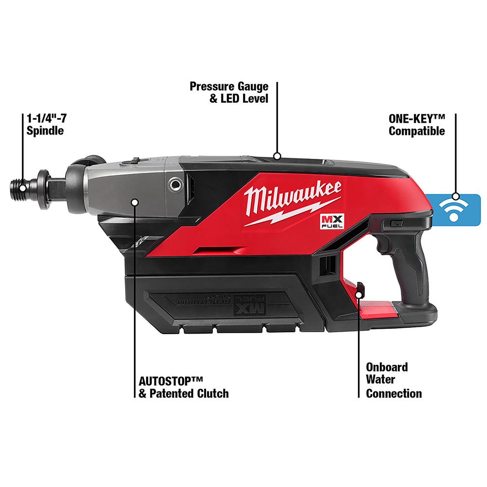 Milwaukee MXF301-2CP MX FUEL Cordless ONE-KEY Handheld Diamond Core Drill Kit