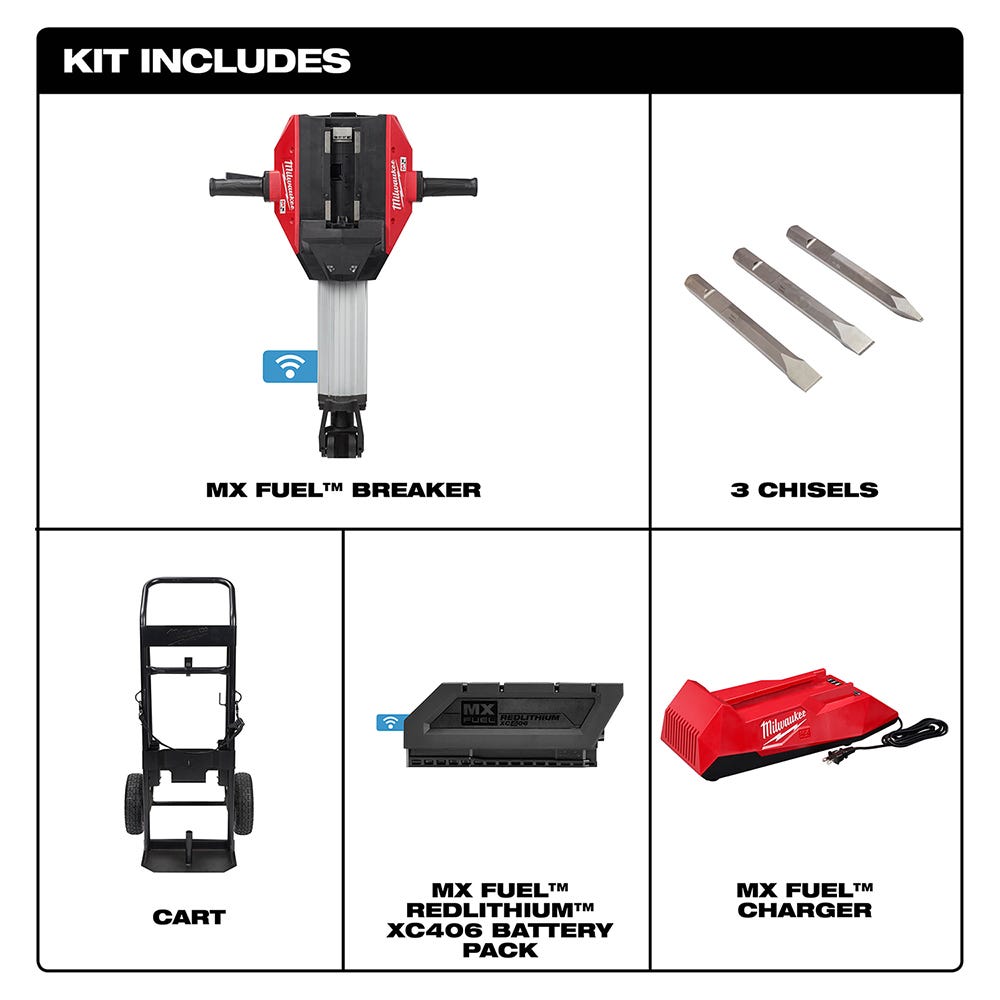 Milwaukee MXF368-1XC MX FUEL Cordless ONE-KEY Breaker Demolition Hammer