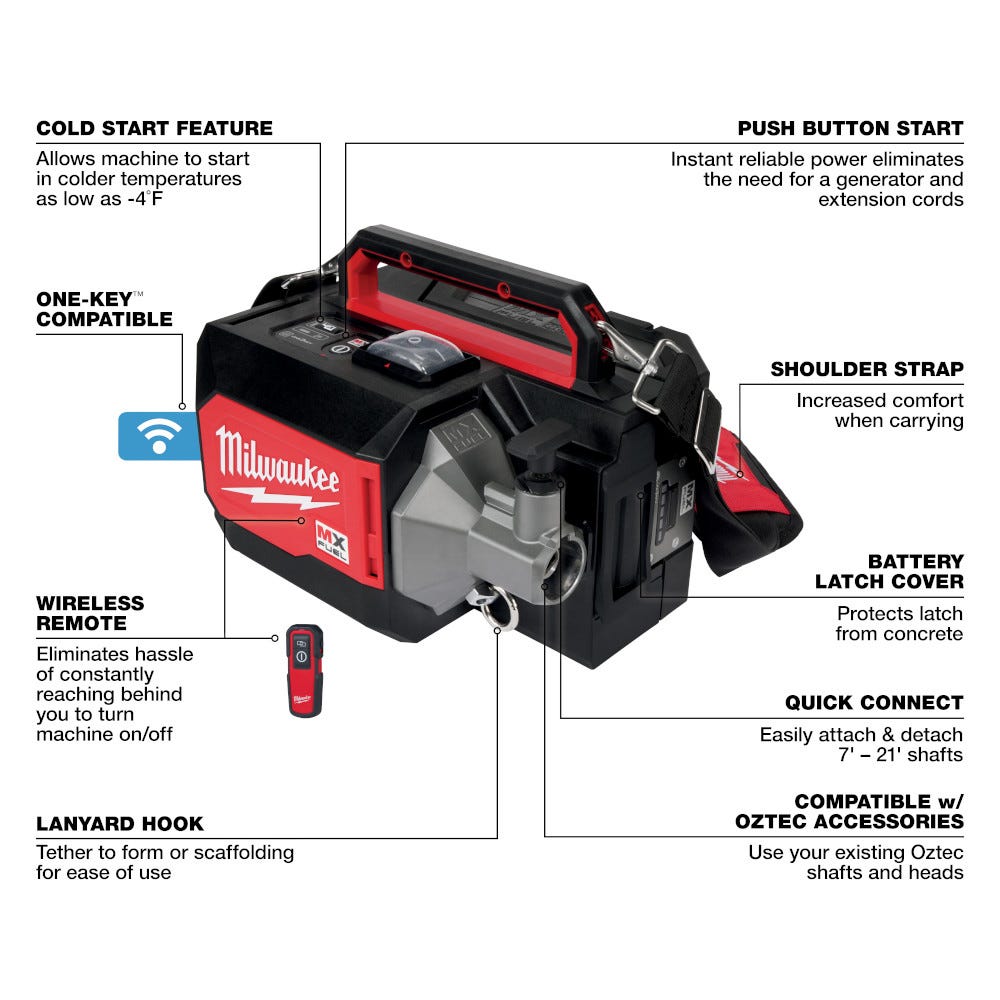 Milwaukee MXF370-2XC MX FUEL Concrete Vibrator