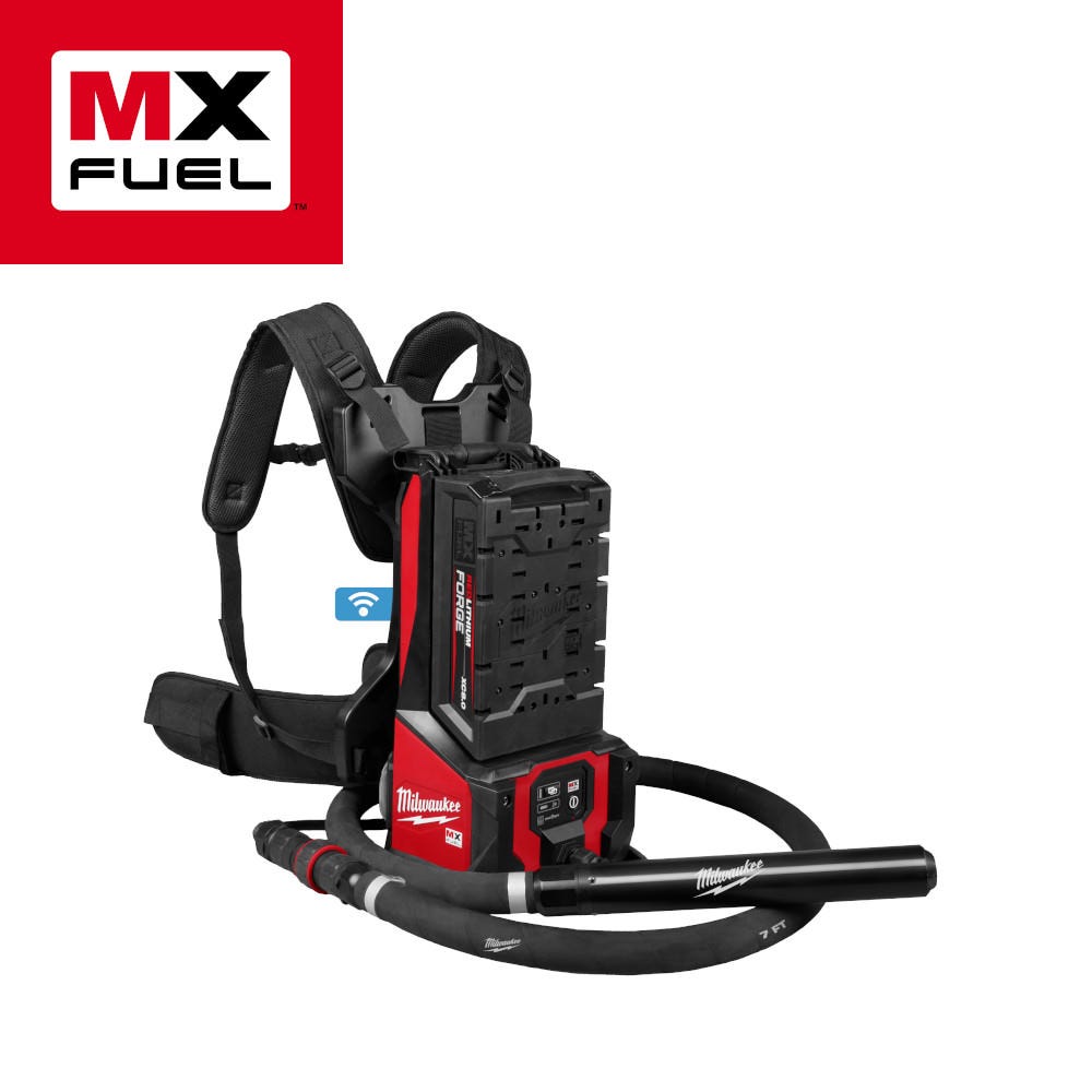 Milwaukee MXF372-2XCB MX FUEL Backpack High Cycle Concrete Vibrator Kit w/ 7' Whip / 1.75" Head