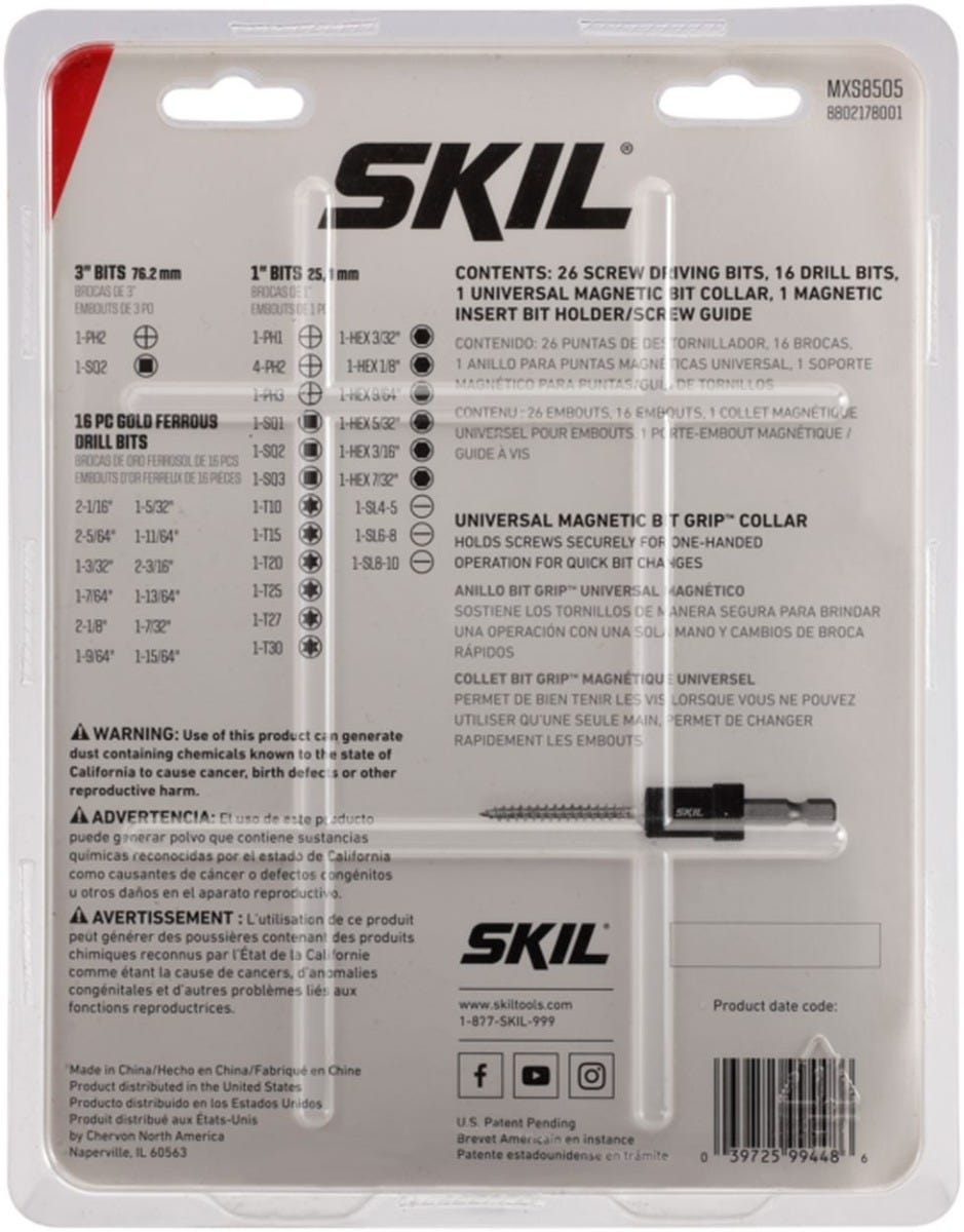 SKIL MXS8505 44pc Drilling and Screw Driving Bit Kit with Bit Grip