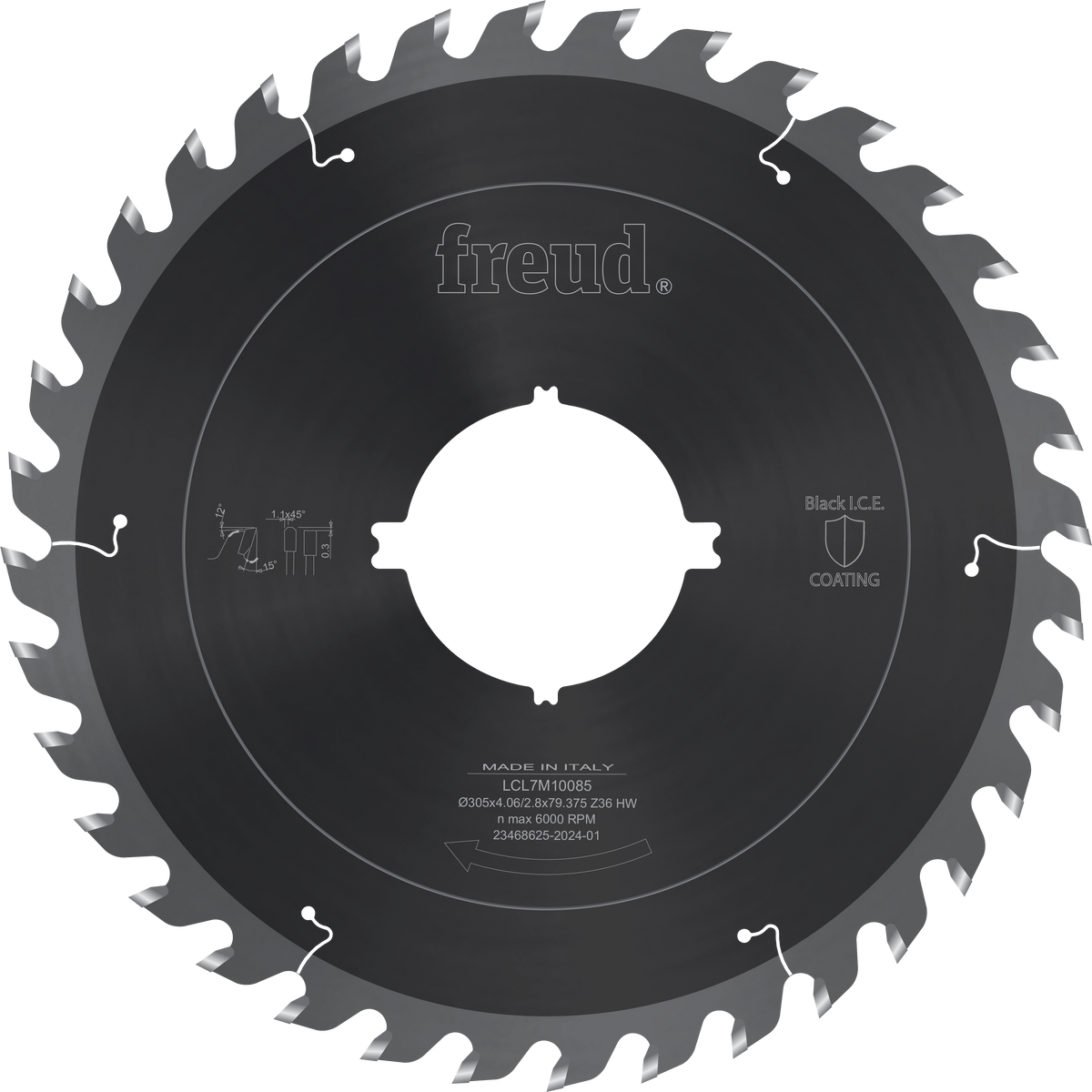 Freud LCL7M10085 12" 36-Teeth Glue Line Multi-Rip Circular Saw Blade