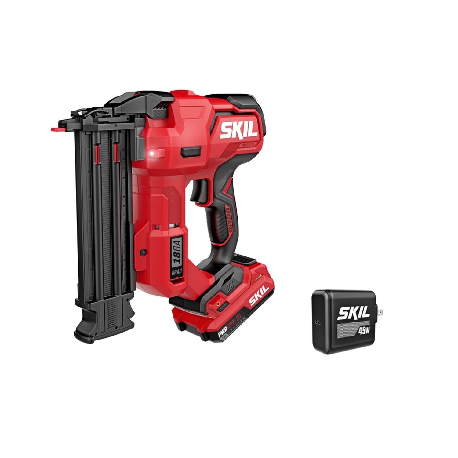 SKIL NA1800B-10 SKIL NA1800B-10 PWR CORE 20 Brushless 20V 18Ga Brad Nailer Kit