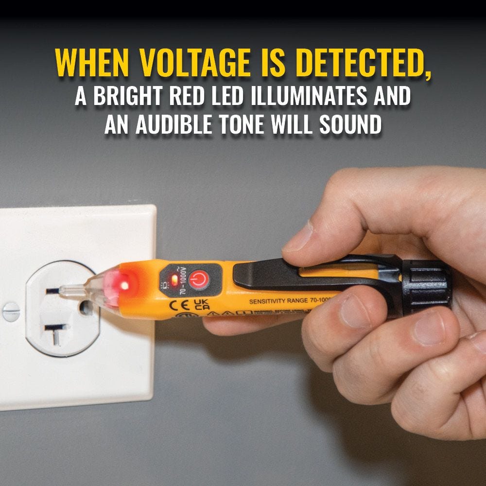 Klein Tools NCVT1XTKIT 70 - 1000V Non-Contact AC Voltage and GFCI Receptacle Tester Kit