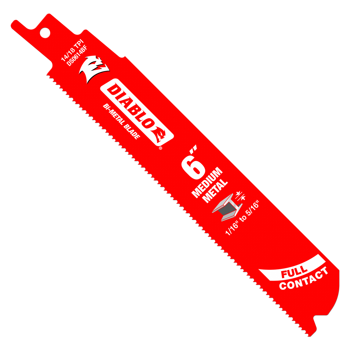 Diablo DS0614BF 6-in. 14/18TPI Bi-Metal Reciprocating Saw Blade for Medium Metal