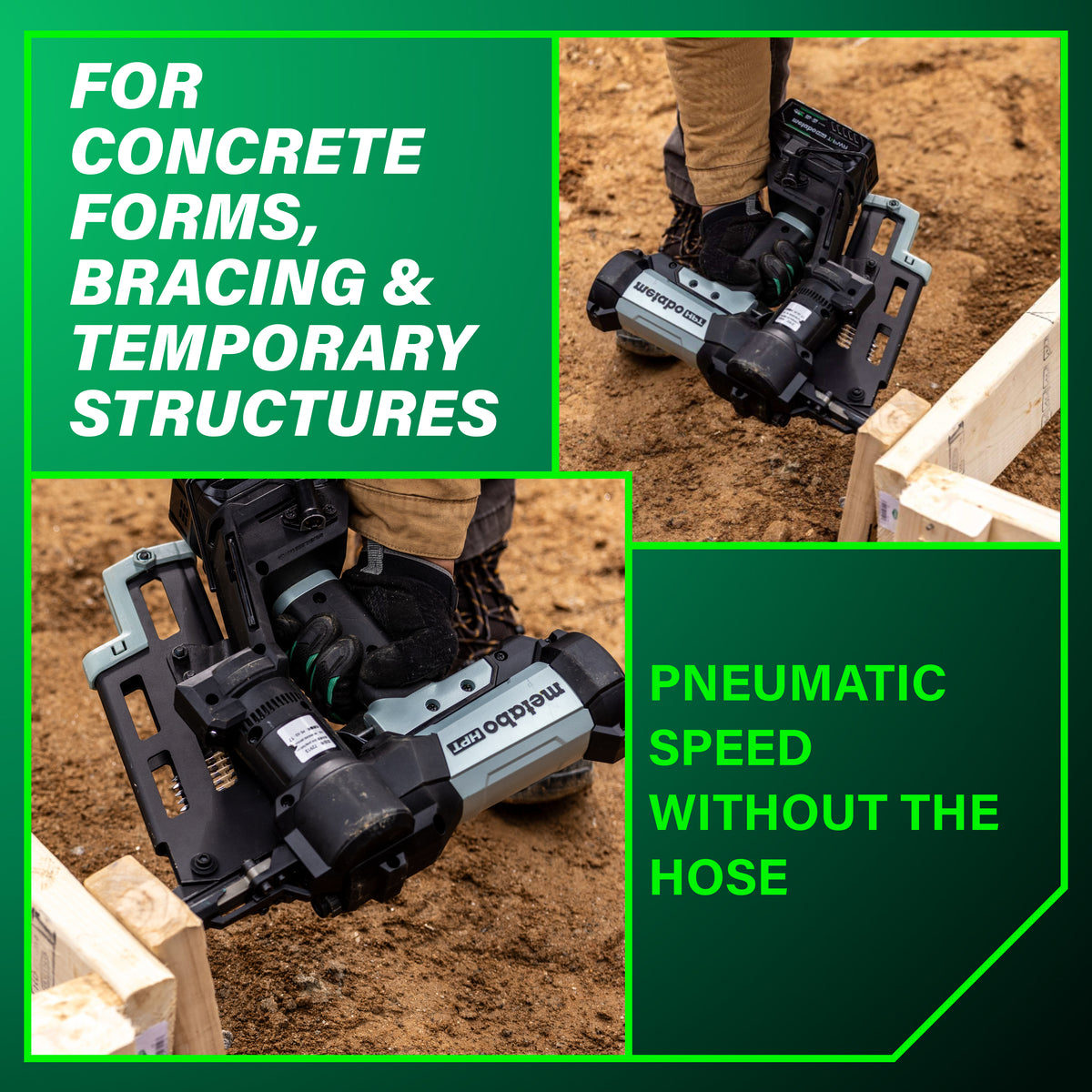 Metabo HPT 18V Cordless Pneumatic 3-in. Duplex Forming Nailer, 10.0Ah Kit (NR1875DDAQRY)