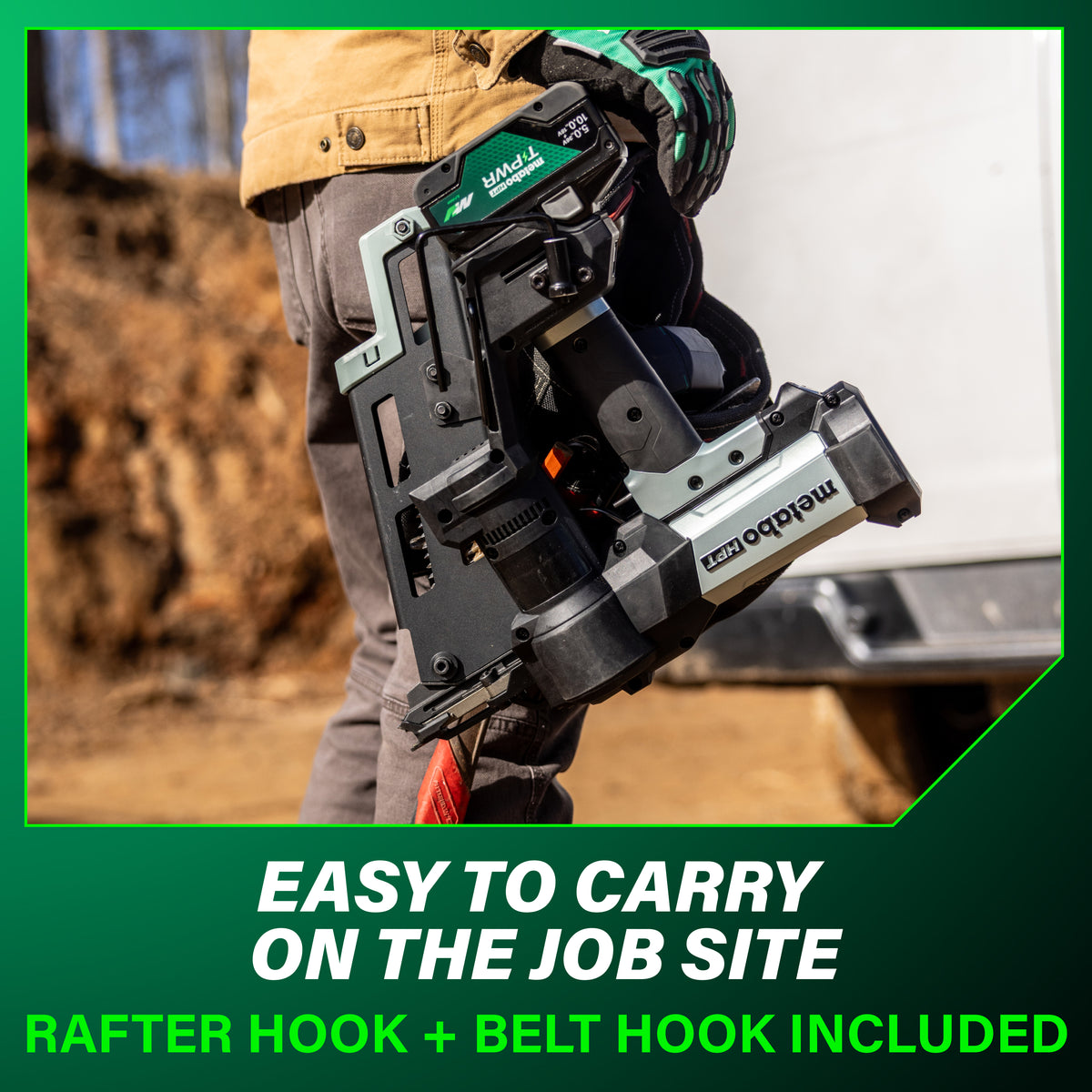 Metabo HPT 18V Cordless Pneumatic 3-in. Duplex Forming Nailer, 10.0Ah Kit (NR1875DDAQRY)