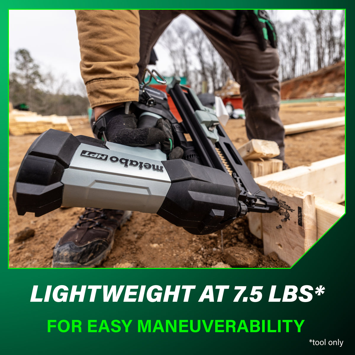 Metabo HPT 18V Cordless Pneumatic 3-in. Duplex Forming Nailer, 10.0Ah Kit (NR1875DDAQRY)