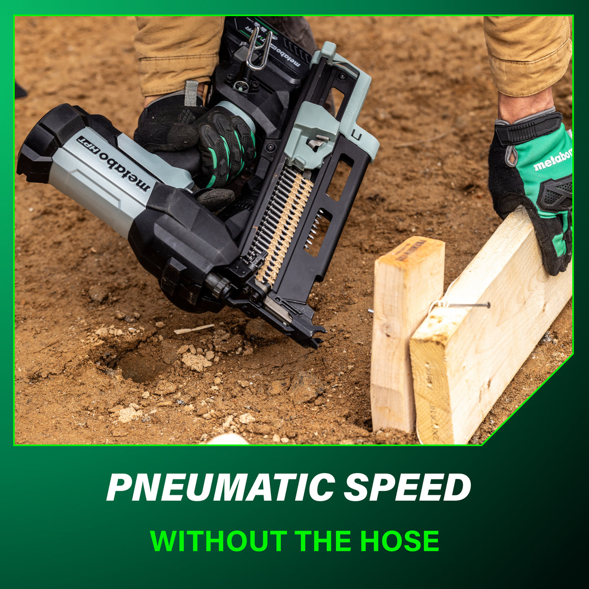 Metabo HPT 18V Cordless Pneumatic 3-in. Duplex Forming Nailer, 10.0Ah Kit (NR1875DDAQRY)