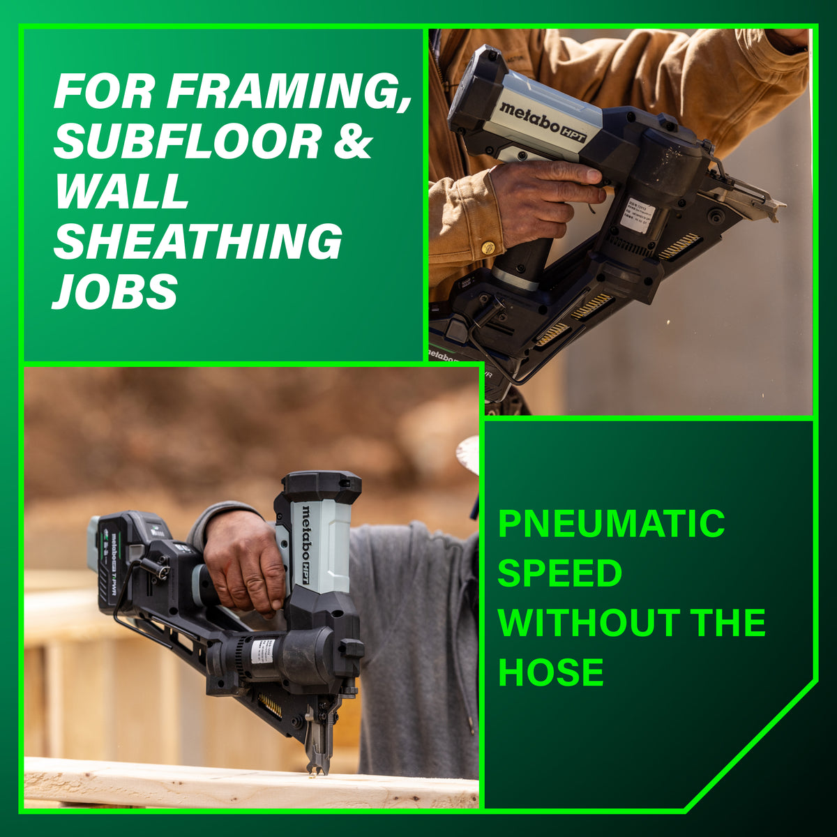 Metabo HPT 18V Cordless Pneumatic 30-Degree 3-1/2-in. Framing Nailer, 10.0Ah Kit (NR1890DCBQRY)