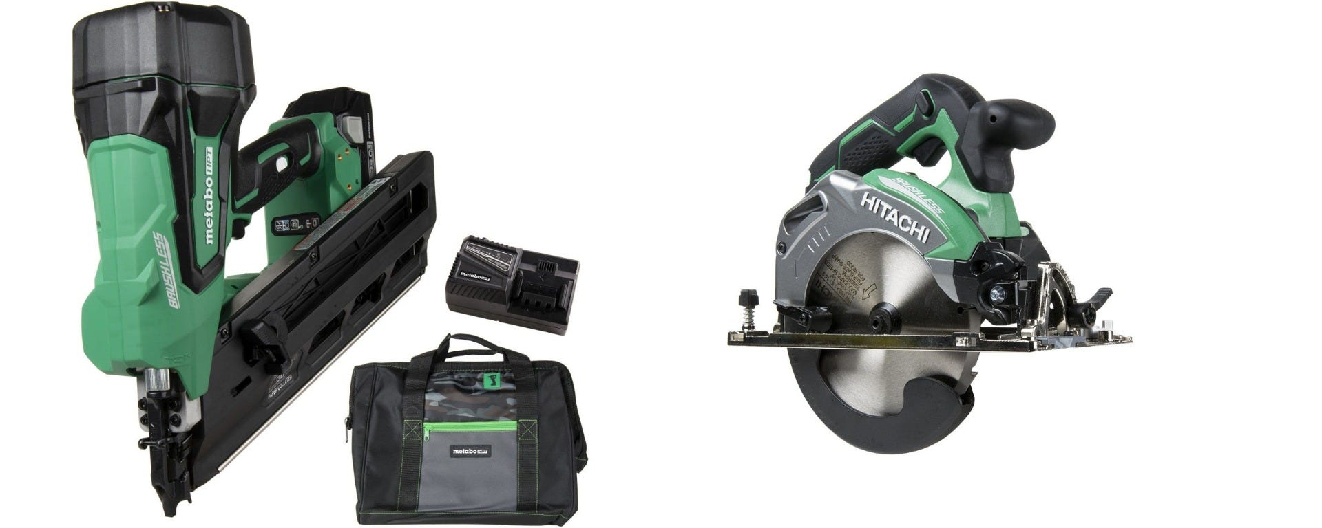 Metabo HPT 18V Paper Collated Brushless Cordless Framing Nailer 3 Ah MultiVolt Kit plus 18V Brushless 6-1/2" Circular